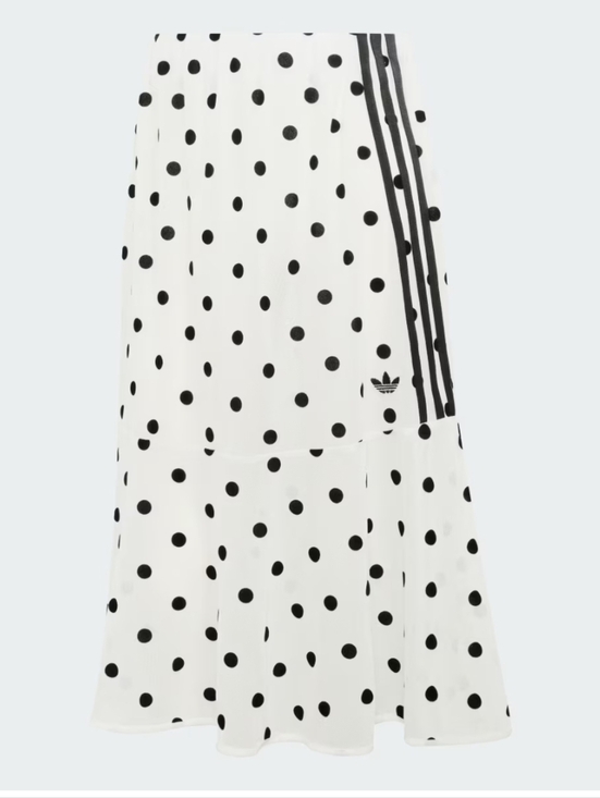 adidas Dresses & Skirts - S, M, XL, 2XL Adidas White Black Sheer Midi Skirt with Polka Dots